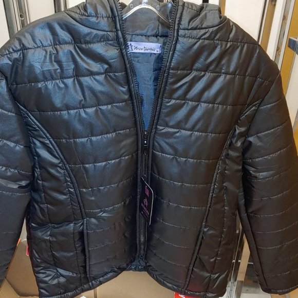 Womens Hooded Puffer Jacket -black - Picture 5 of 6